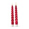 Pink Spiral LED Taper Candles Flameless Set of 2 Everyday Use Spot Clean 10 Inch Height 0.9 Inch Width